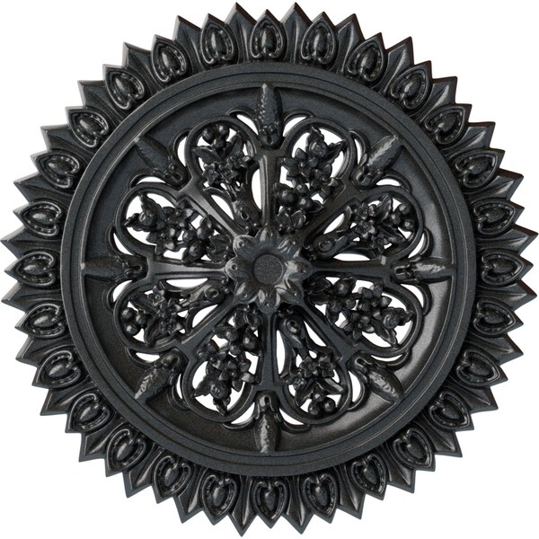 Ekena Millwork Lariah Ceiling Medallion (Fits Canopies up to 1 3/8"), 24 3/4"OD 1 3/8"ID x 3 1/4"P, Pewter CM24LAPES - main